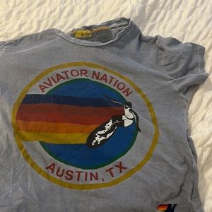 aviator nation cropped boyfriend tee size xs